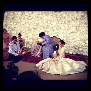 งานฉลองสมรสพระราชทาน คุณหญิงแมงมุม ม.ร.ว.ศรีคำรุ้ง ยุคล กับ ผู้พันดอลล่าร์ พล.ต.พชร รัตตกุุล