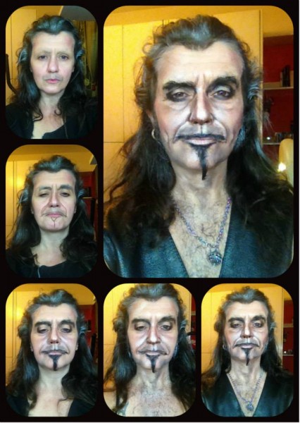 ผู้หญิงแต่งหน้าเป็นผู้ชาย