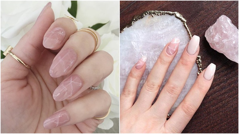 ทาเล็บ สีชมพู เพ้นท์เล็บ เล็บ โรสควอตซ์