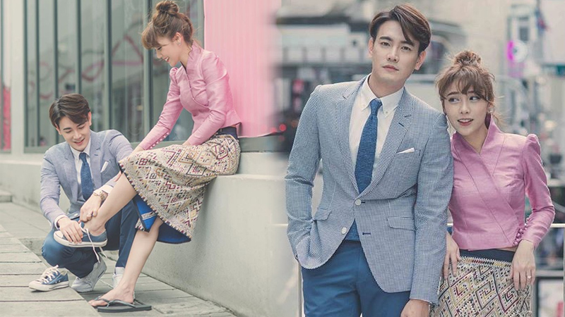 งานแต่งงาน ชุดผ้าซิ่น พรีเวดดิ้ง ฟลุค ฟลุค จิระ วิวาห์ แต่งงาน แอปเปิ้ล สีสะเหงียน