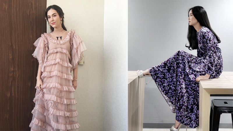 กระโปรงยาว เดรส เดรสกระโปรงยาว เดรสหวาน แฟชั่น แฟชั่นดารา