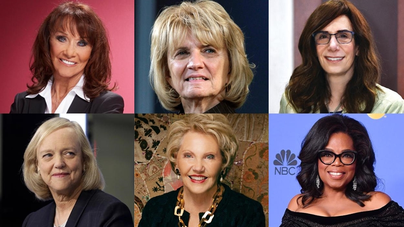 Diane Hendricks Doris Fisher Elaine Wynn Forbes Johnelle Hunt Judy Faulkner Judy Love Lynda Resnick Marian Ilitch Meg Whitman Oprah Winfrey จัดอันดับ จัดอันดับคนรวย เศรษฐีนี เศรษฐีนีสหรัฐ