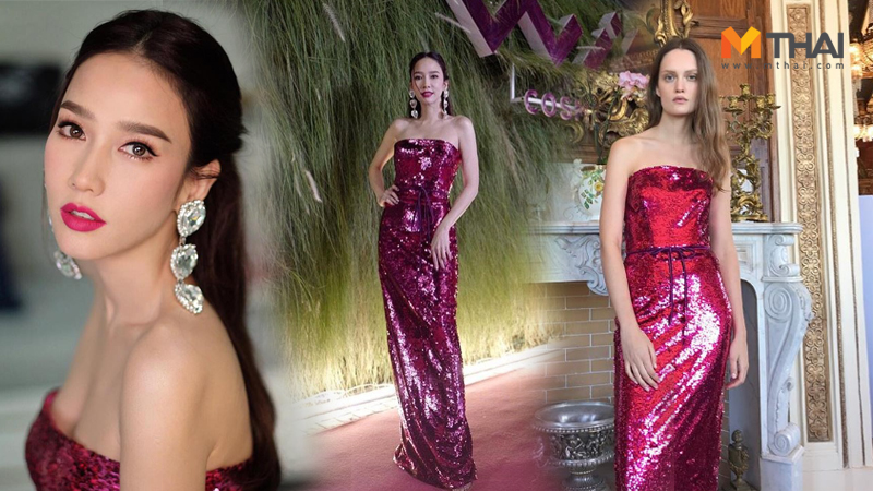 ชุดเดรส อั้ม-พัชราภา เดรส แบรนด์ Monique Lhuillier