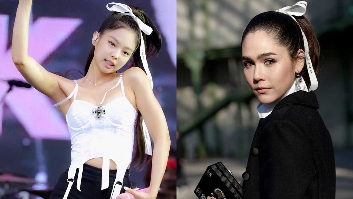 CHANEL ทรงผม ริบบิ้น Chanel ไอเดียมัดผม